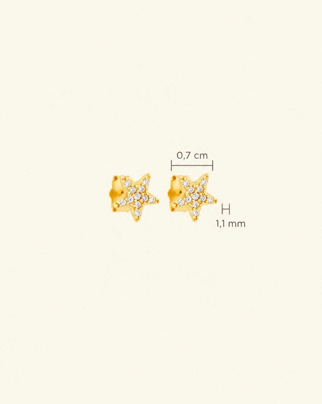 Signature Petite Star Studs Crystal Gold - Charlotte Bonde Sthlm