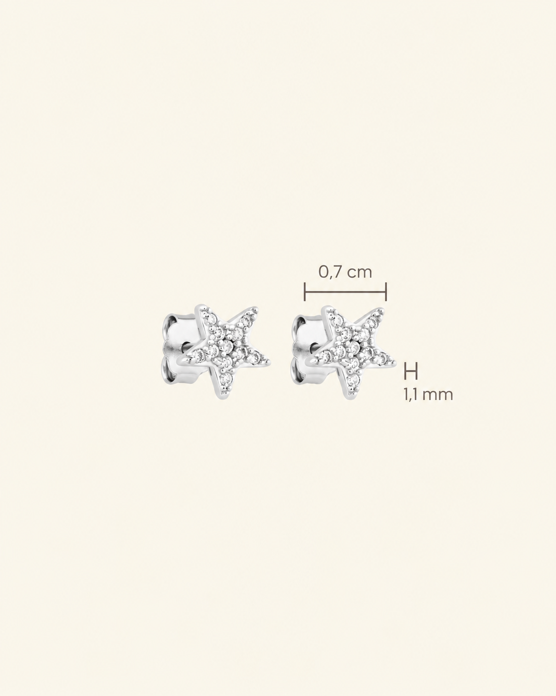Signature Petite Star Studs Crystal Silver - Charlotte Bonde Sthlm