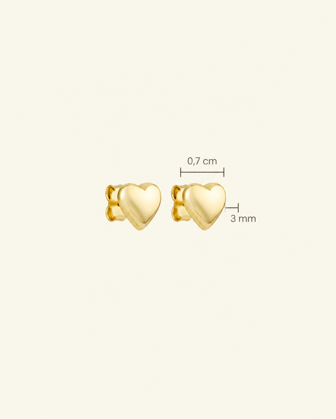 Signature Petite Heart Studs Gold - Charlotte Bonde Sthlm