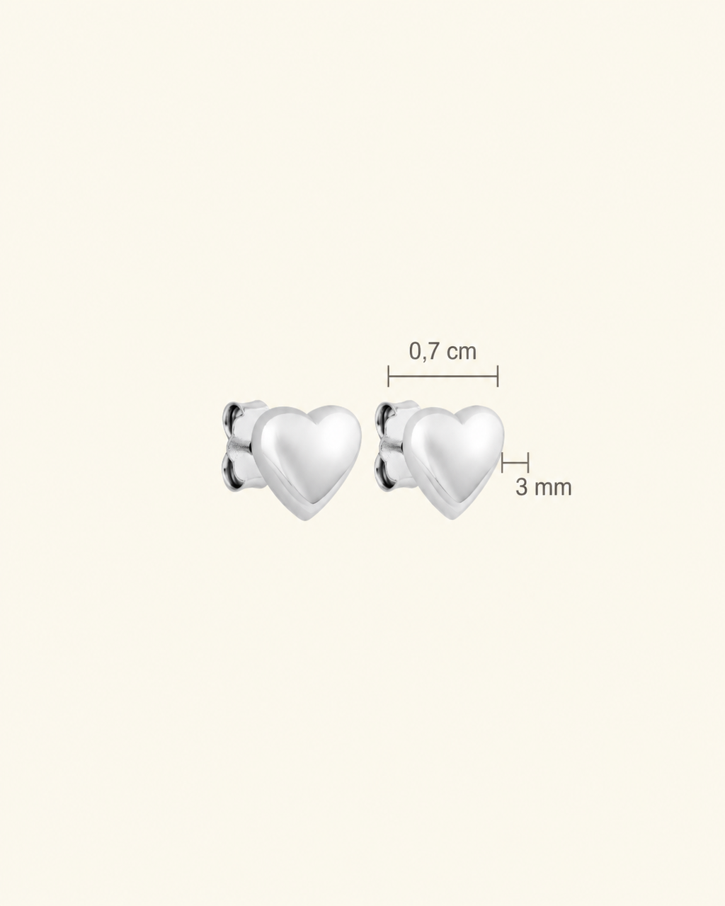 Signature Petite Heart Studs Silver - Charlotte Bonde Sthlm