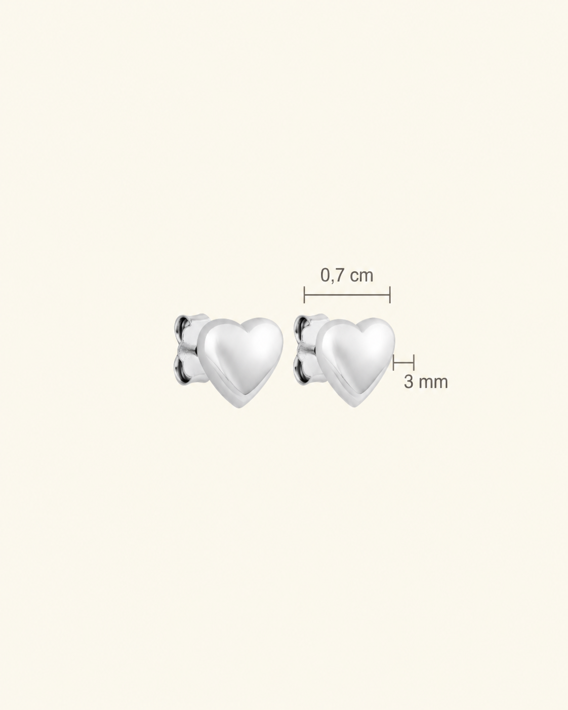 Signature Petite Heart Studs Silver - Charlotte Bonde Sthlm