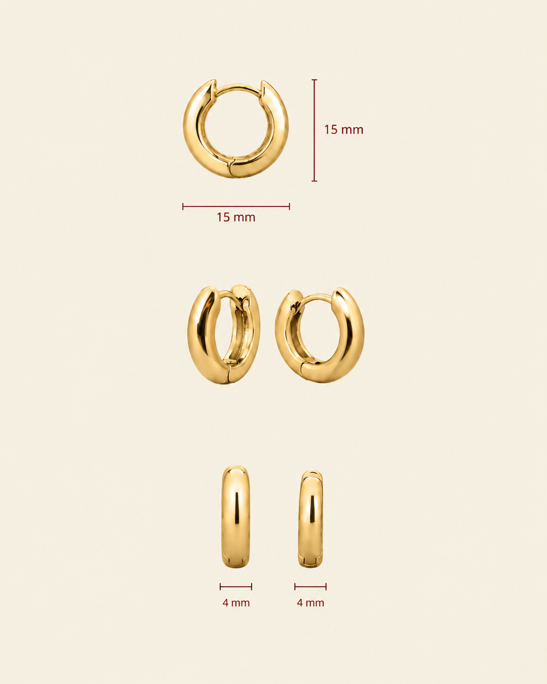 Timeless Tiny Hoops Gold - Charlotte Bonde Sthlm