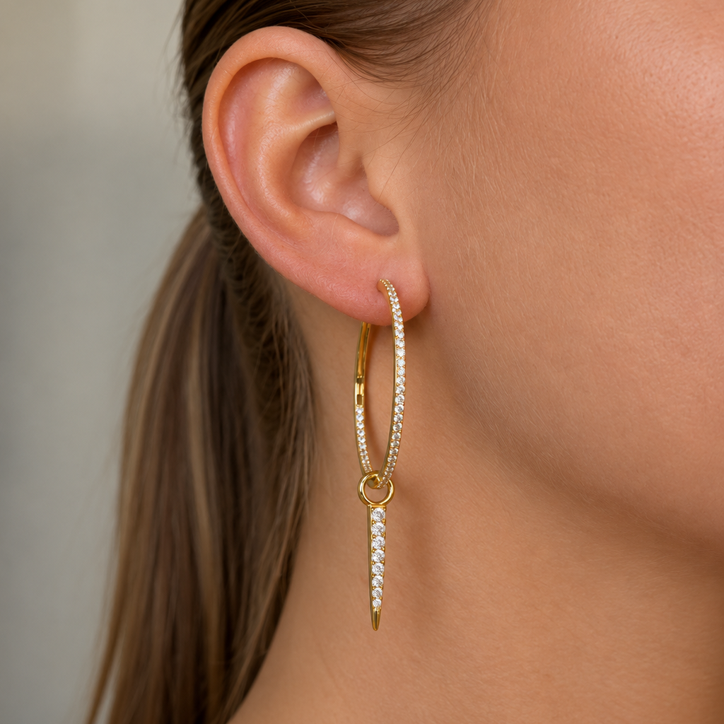 Irma Eternity Amazon Hoops Rock Crystal Gold - Charlotte Bonde Sthlm