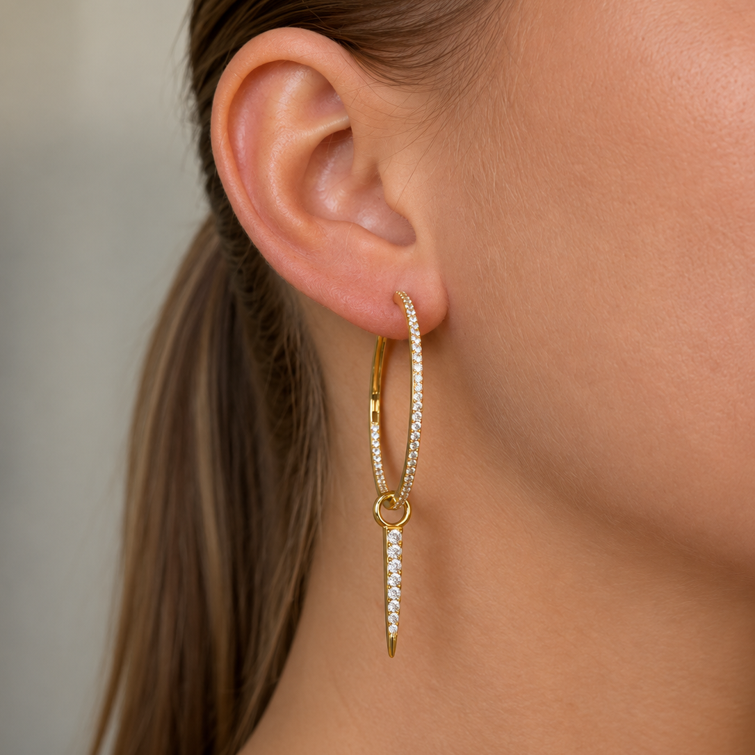 Irma Eternity Amazon Hoops Rock Crystal Gold - Charlotte Bonde Sthlm