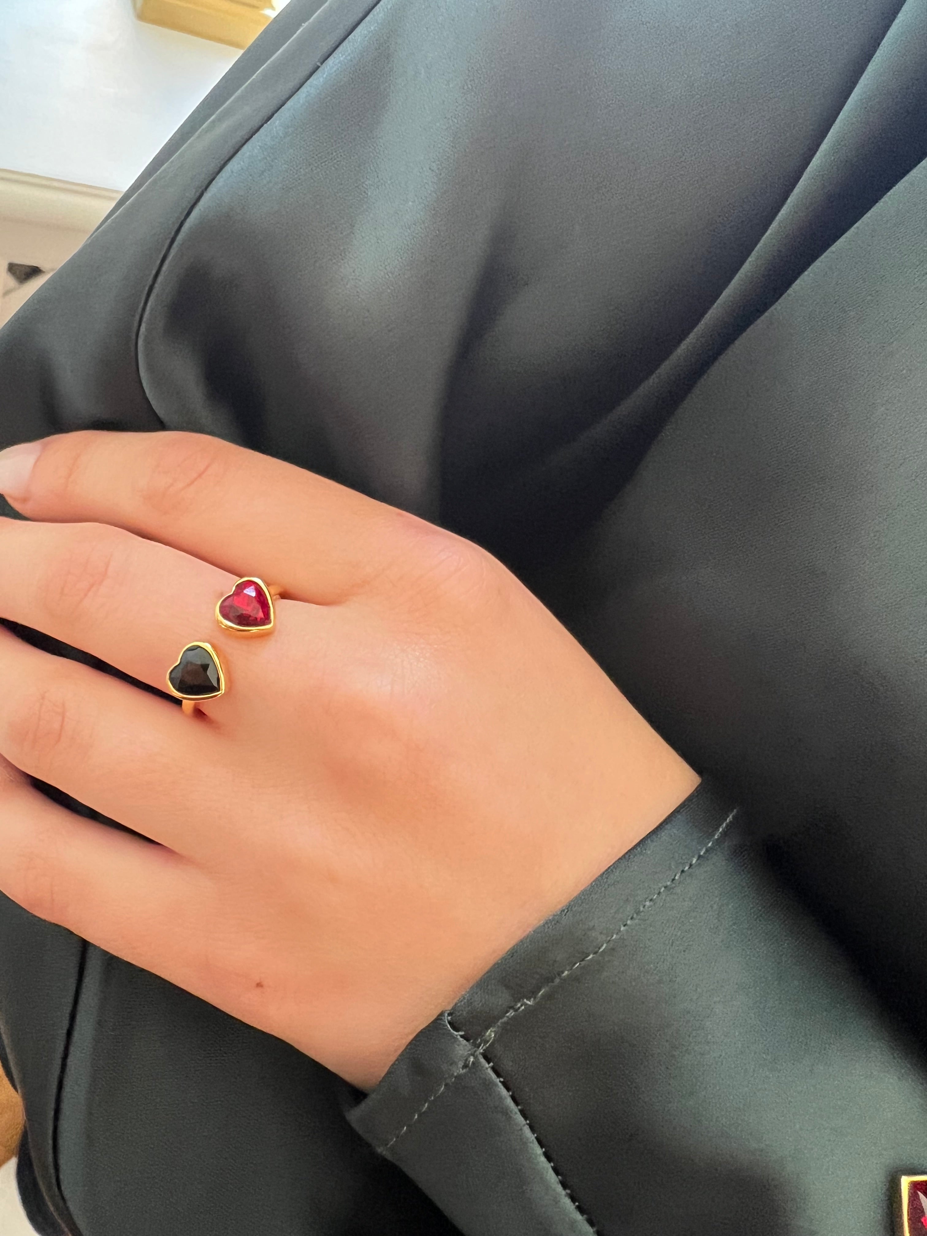 Eternal Love Vanity Mix Ring Red/Black Crystal - Charlotte Bonde Sthlm