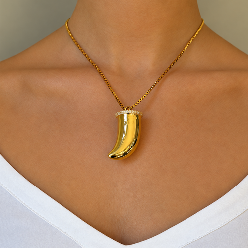 Bianca Boho Horn Pendant Gold