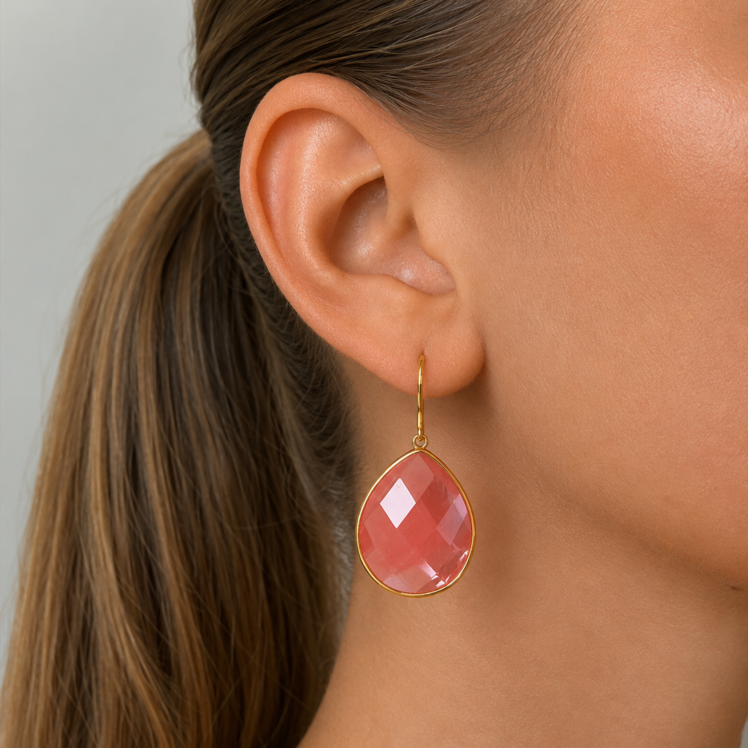 Paulina Just Perfect Earrings Apricot Pink Gold
