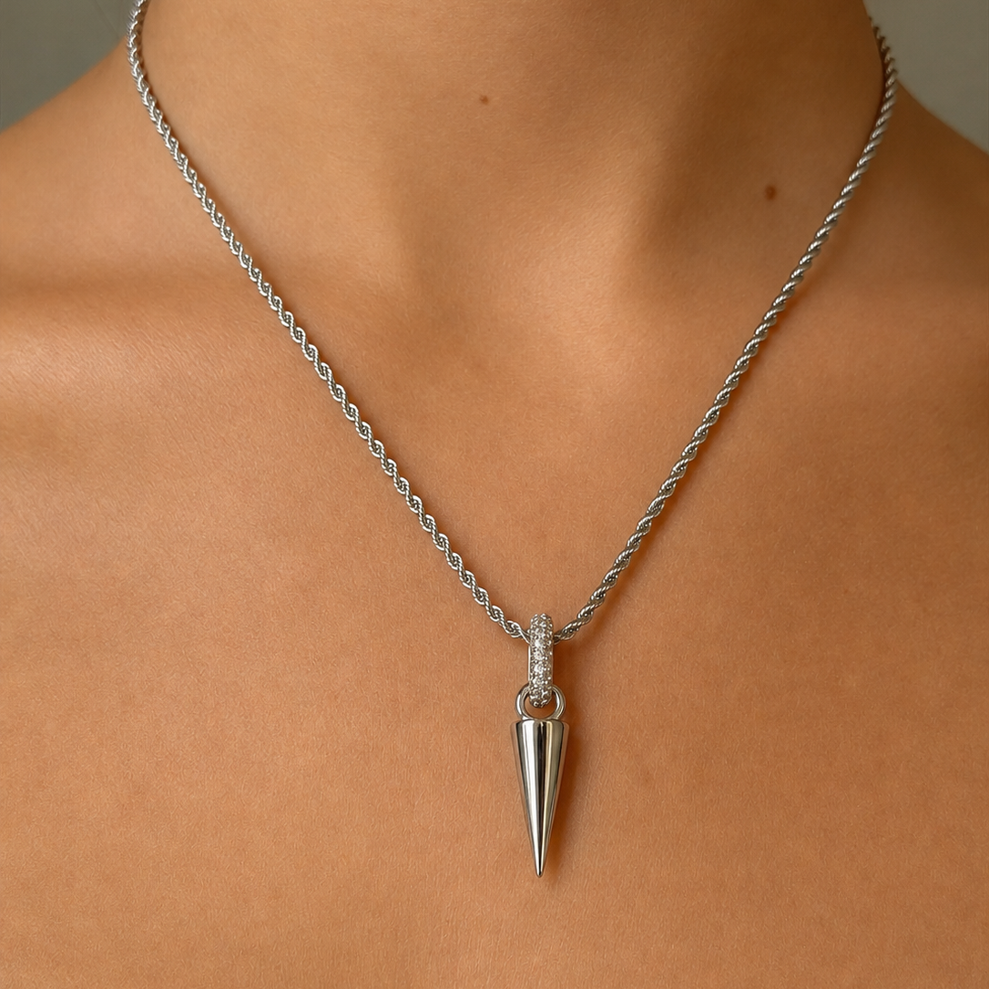 Signature Vanity Heart Pendant Rock Crystal Silver - Charlotte Bonde Sthlm