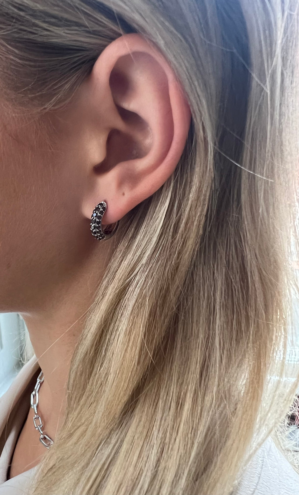 Timeless Tiny Hoops Smoky Quartz - Charlotte Bonde Sthlm