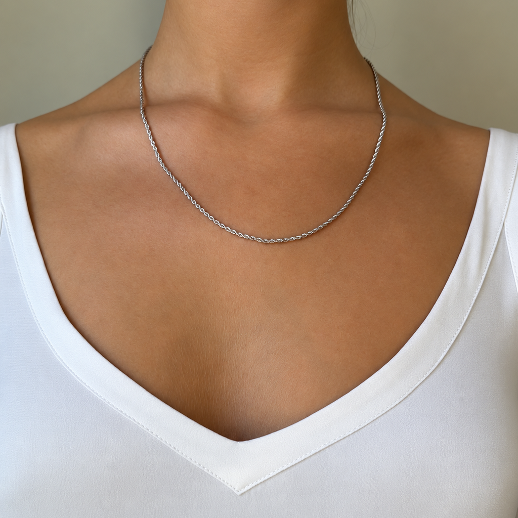 Signature Stack Rope Chain Silver 55 cm - Charlotte Bonde Sthlm