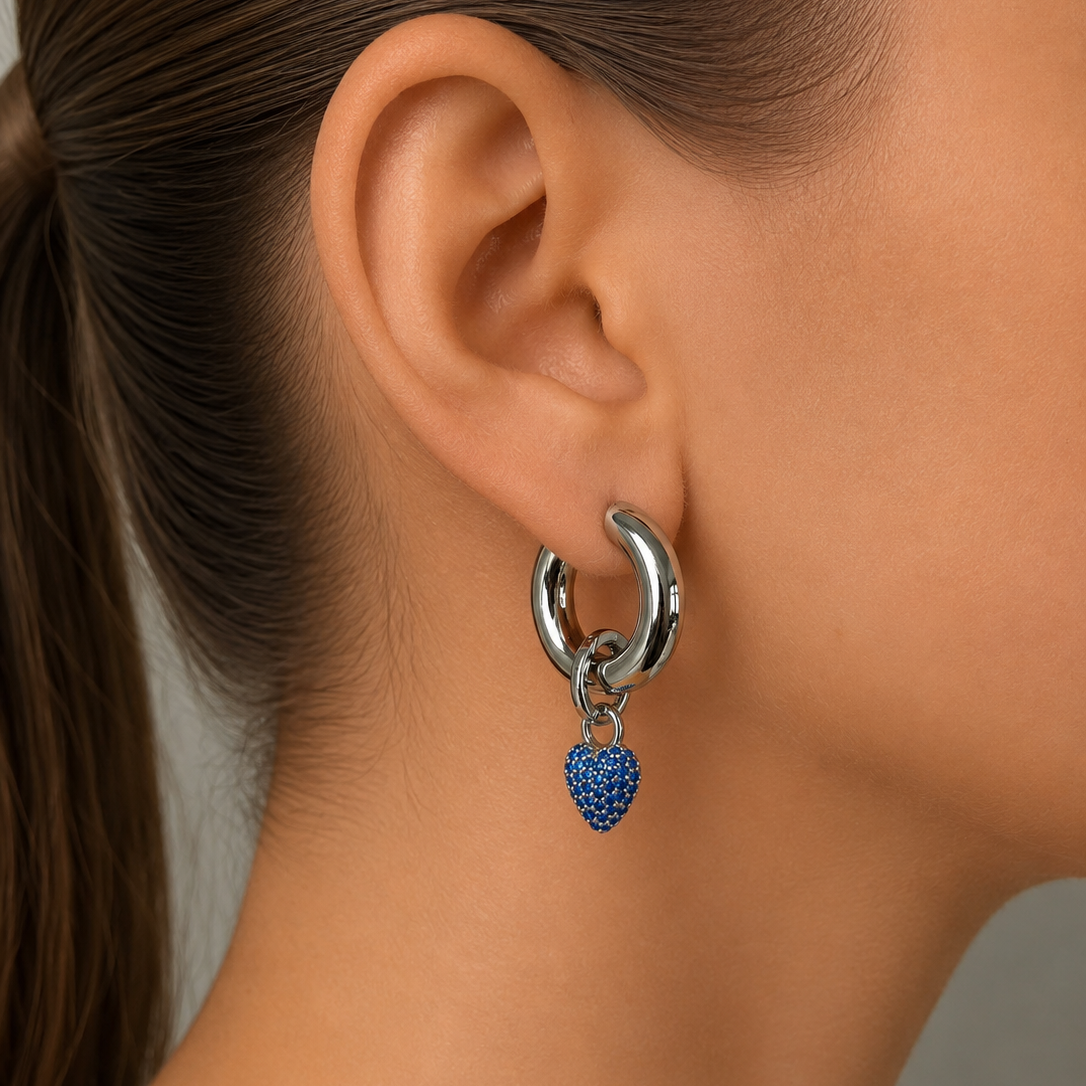 Eternal Heart Mini Pendant Blue Spinel Silver - Charlotte Bonde Sthlm