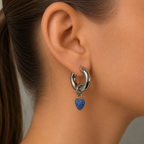 Eternal Heart Mini Pendant Blue Spinel Silver - Charlotte Bonde Sthlm