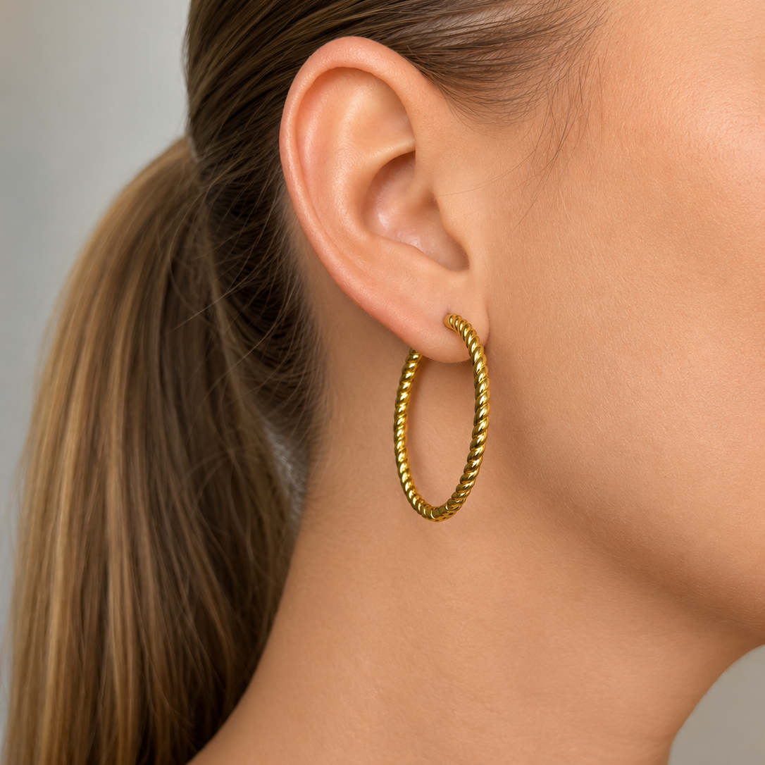 Timeless Amazon Spin Hoops Gold