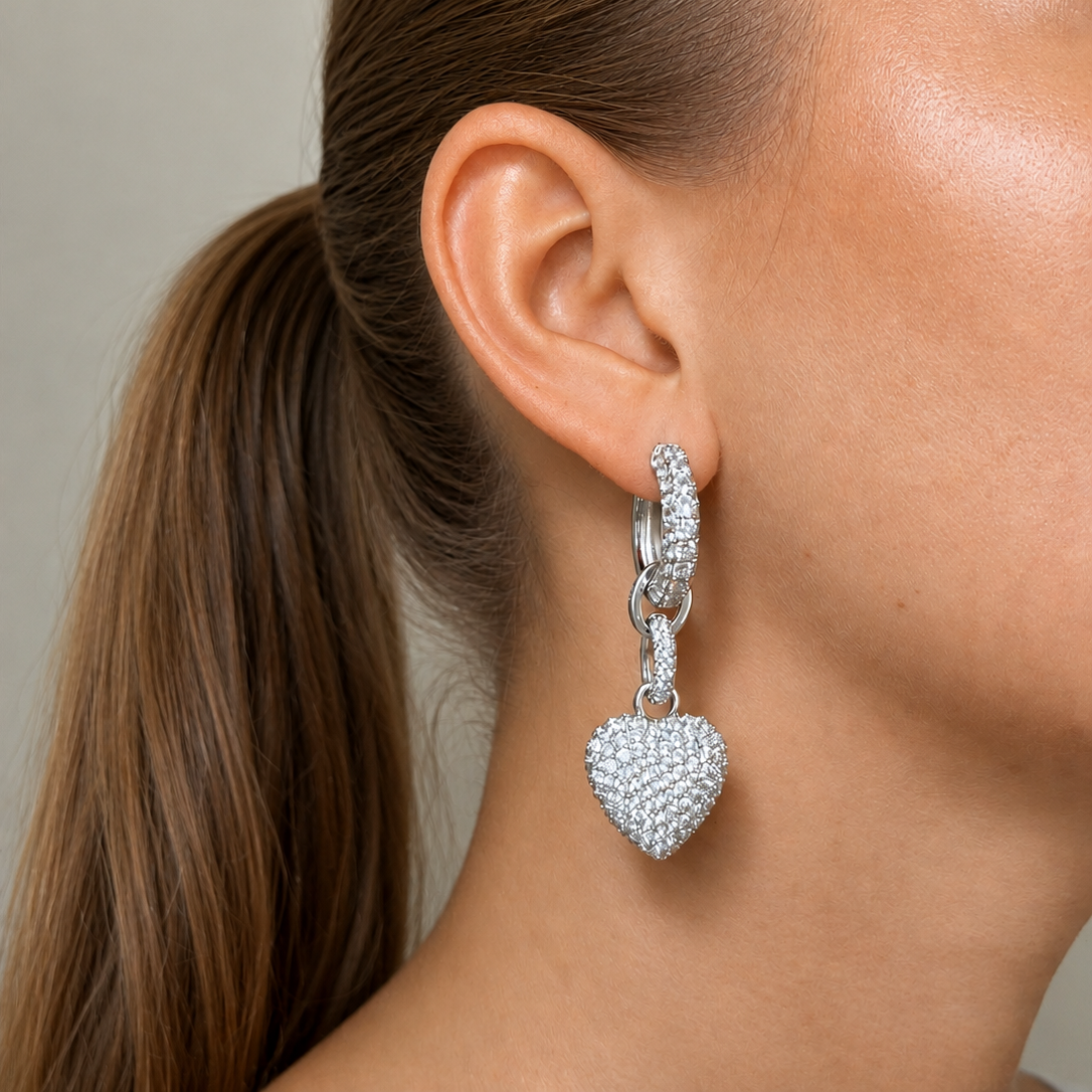 Signature Eternal Heart Pendant Rock Crystal Silver