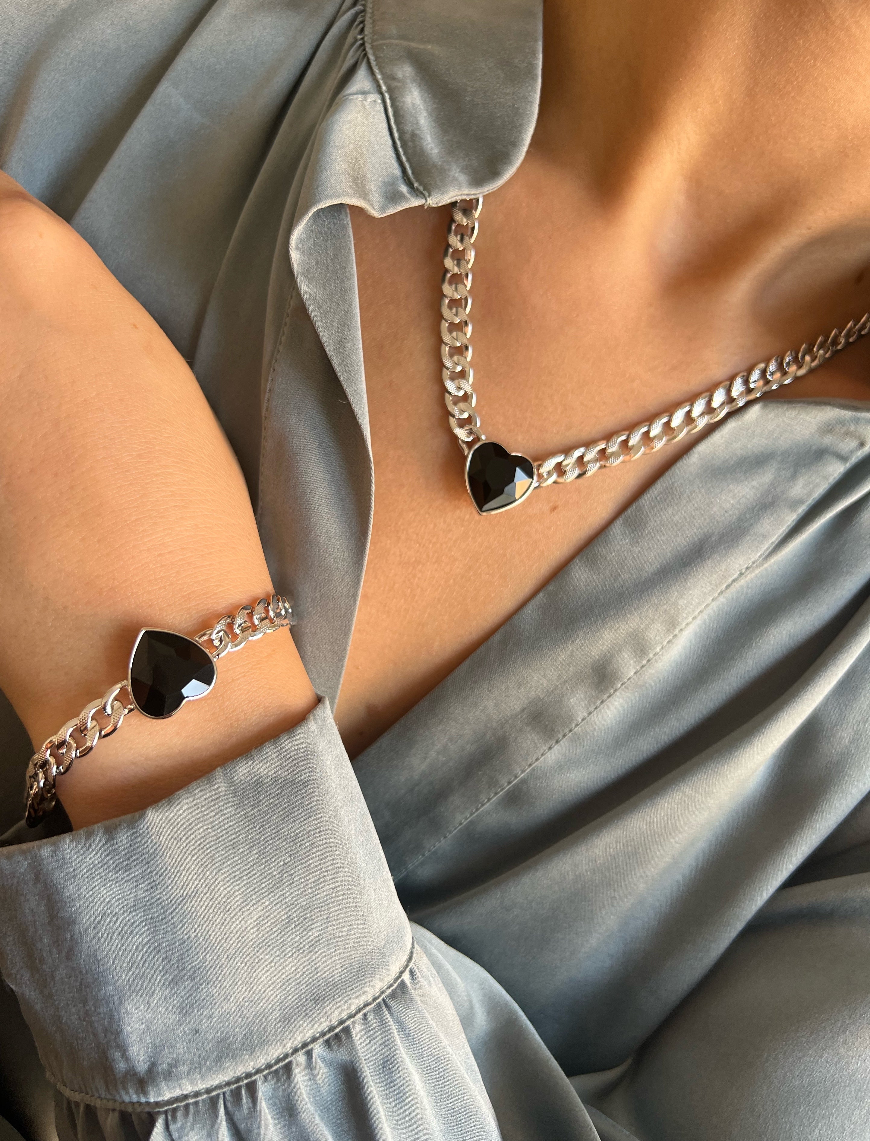 Eternal Love Vanity Bracelet Black Crystal Silver - Charlotte Bonde Sthlm