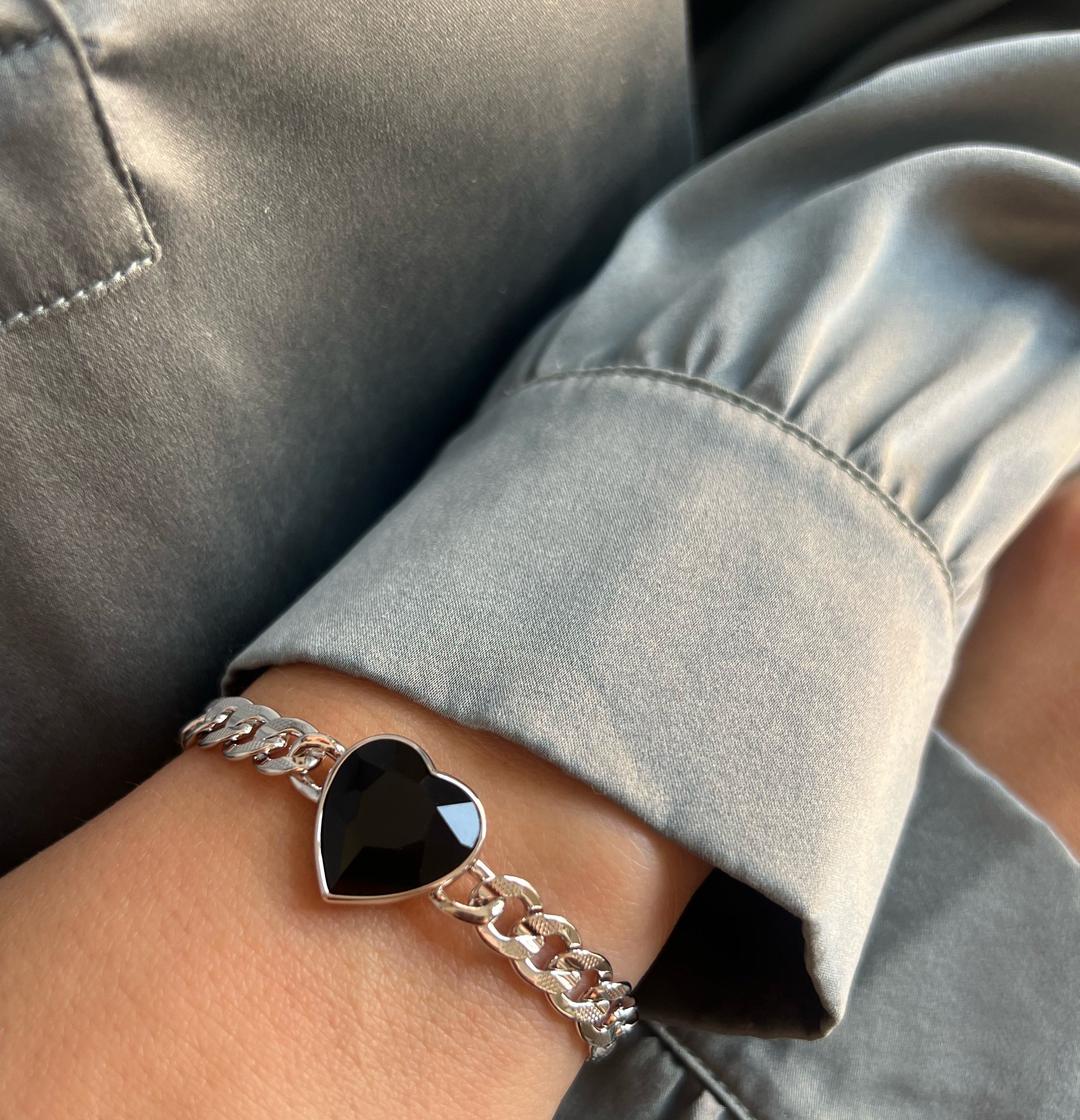 Eternal Love Vanity Bracelet Black Crystal Silver - Charlotte Bonde Sthlm