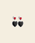 Eternal Love Vanity Earrings Black/Red Crystal Silver - Charlotte Bonde Sthlm