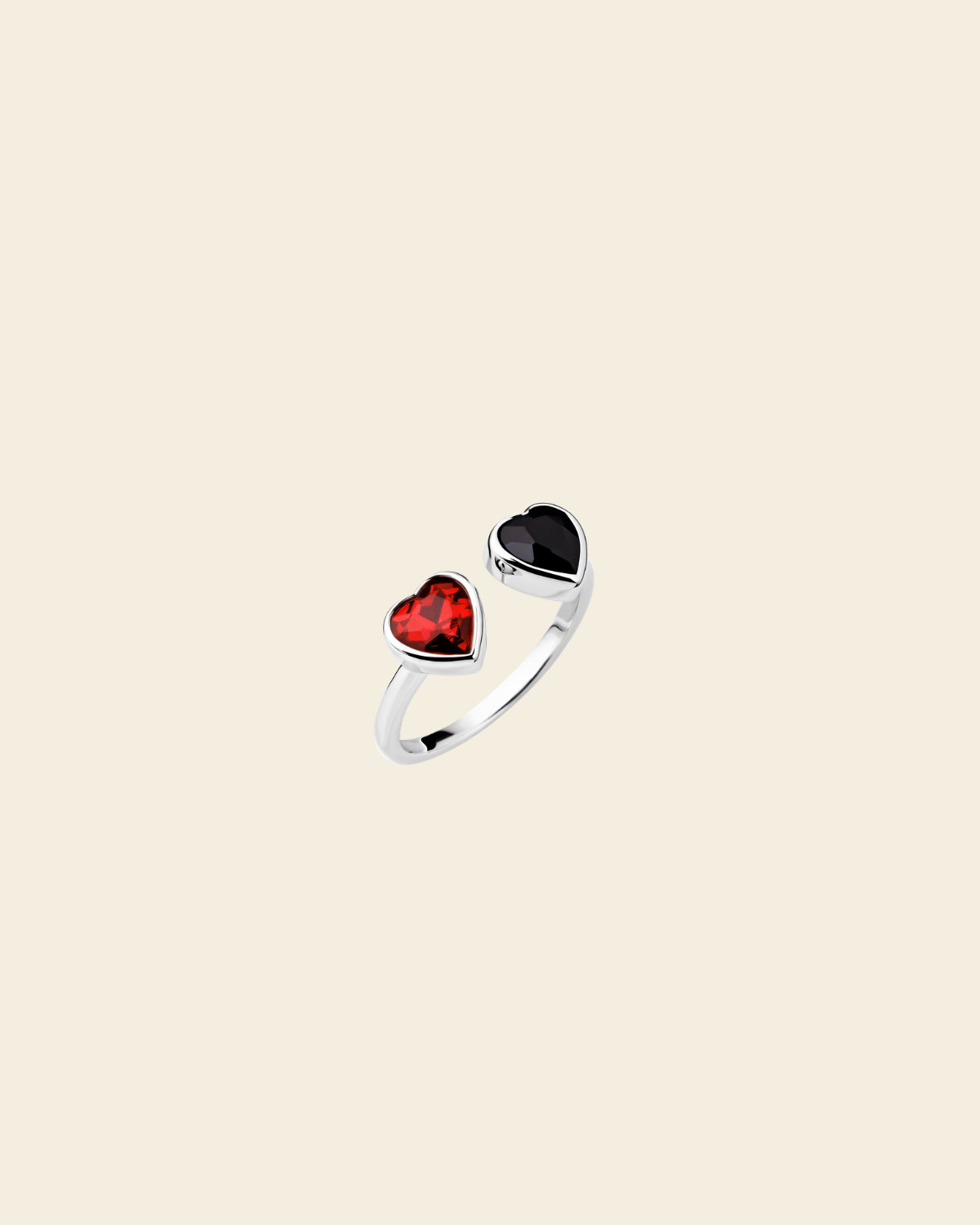 Eternal Love Vanity Mix Ring Black/Red Crystal Silver - Charlotte Bonde Sthlm