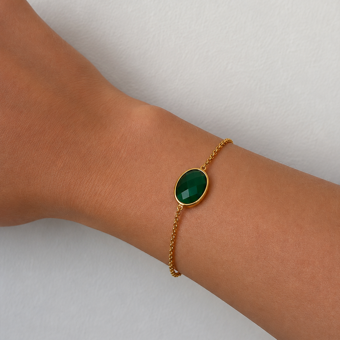 Paulina Petite Bracelet Green Gold