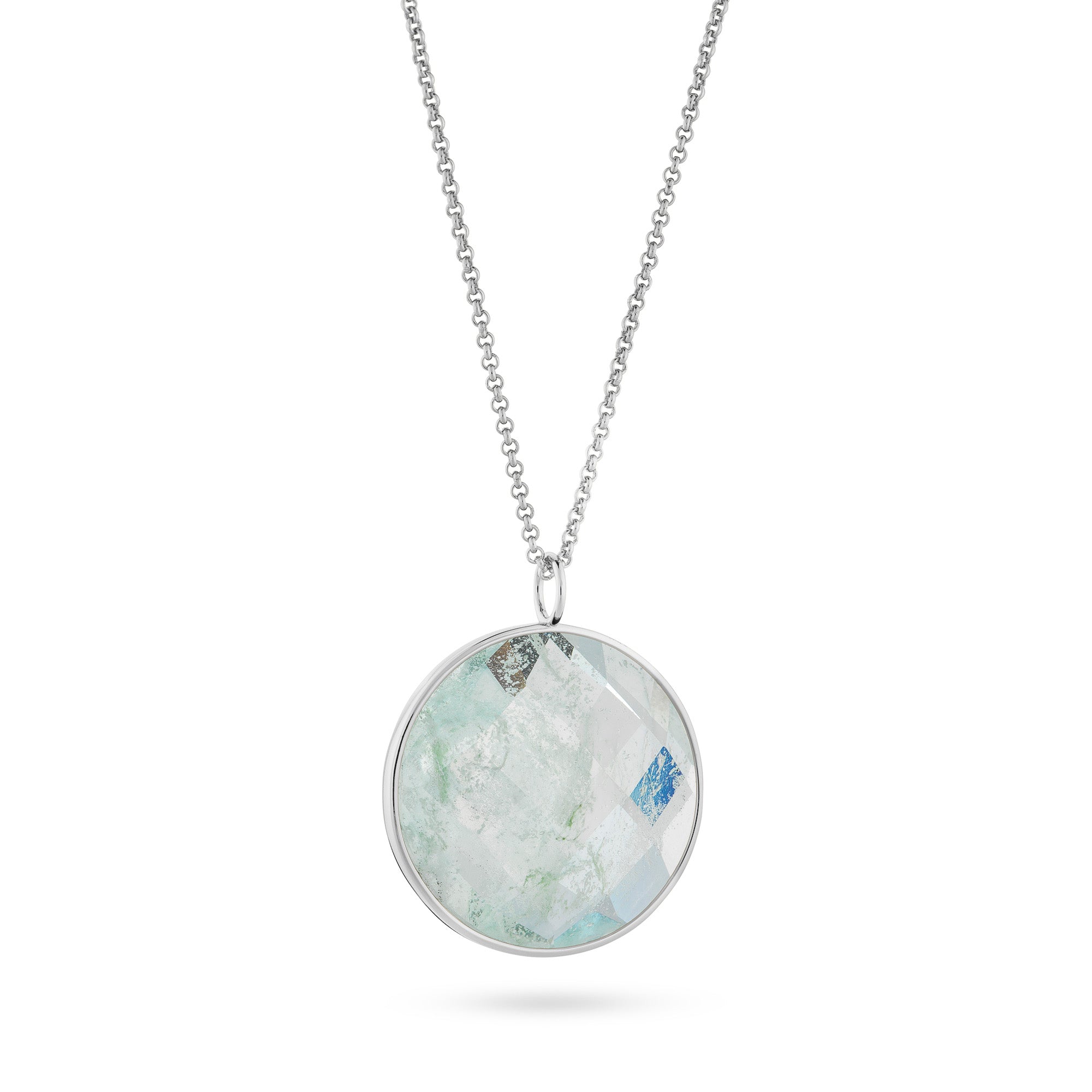 Paulina Vanity Necklace Aqua Green Silver - Charlotte Bonde Sthlm