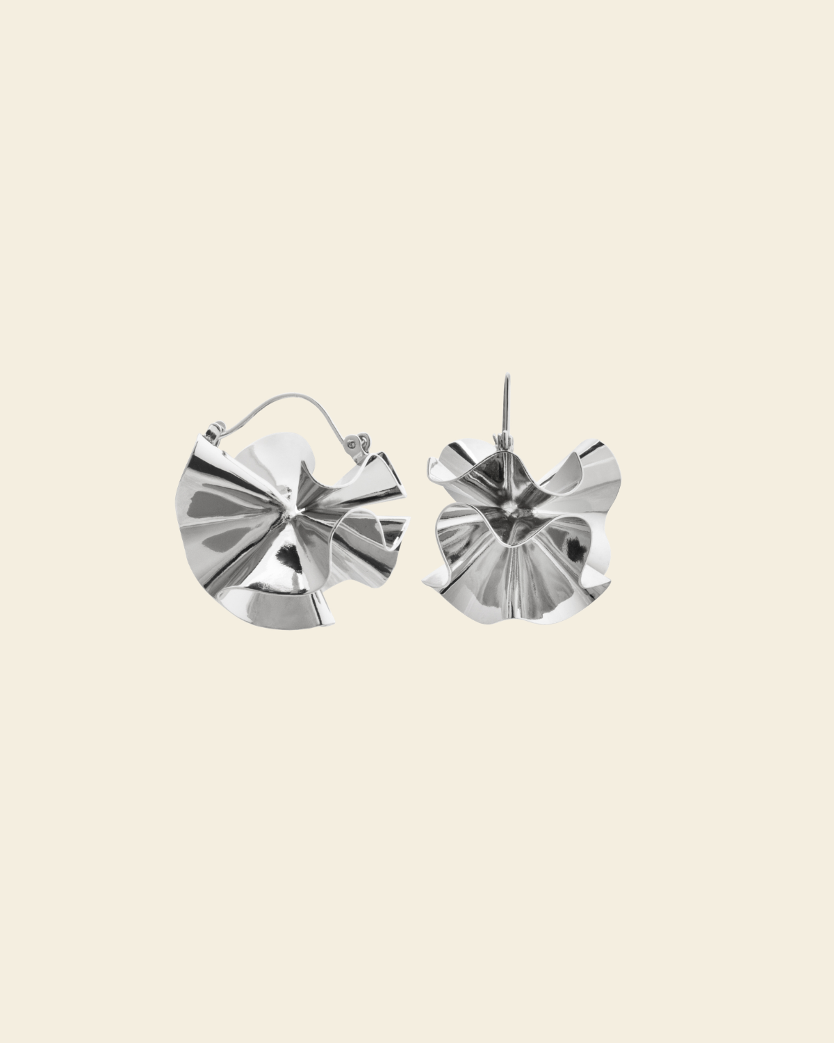 Hedvig Deco Hoops Silver - Charlotte Bonde Sthlm