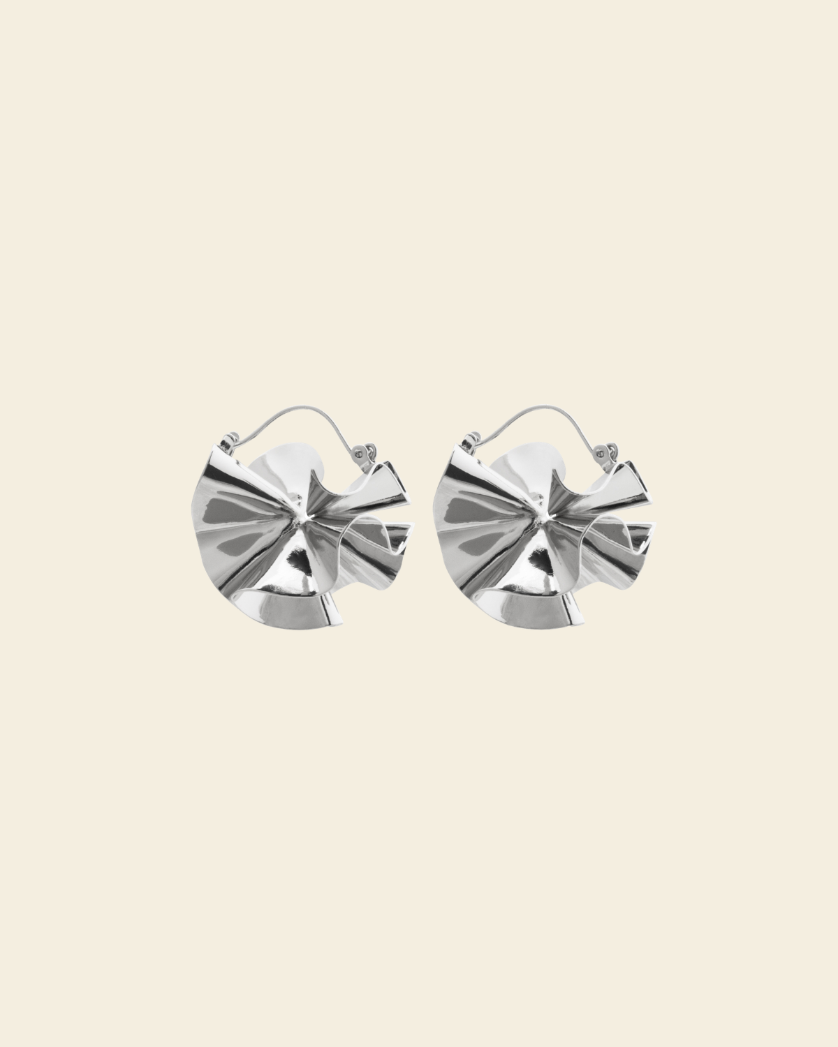 Hedvig Deco Hoops Silver - Charlotte Bonde Sthlm