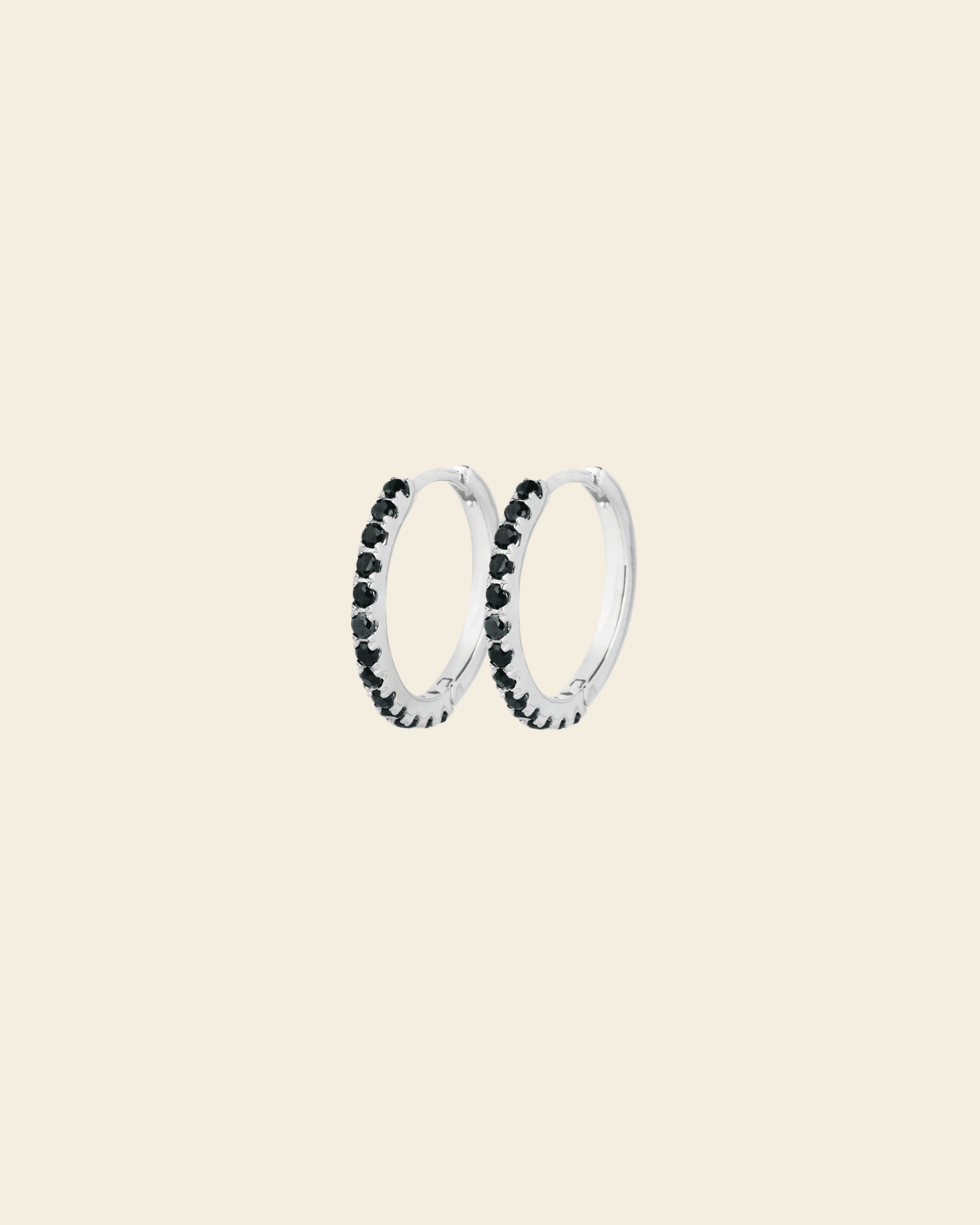 Irma Eternity Hoops Obsidian Silver - Charlotte Bonde Sthlm