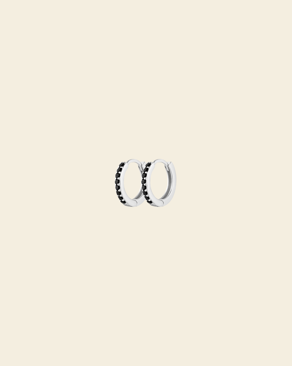 Irma Petite Hoops Black Crystal Silver - Charlotte Bonde Sthlm