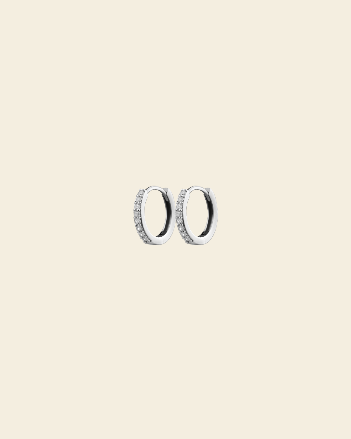 Irma Petite Hoops Rock Crystal Silver - Charlotte Bonde Sthlm