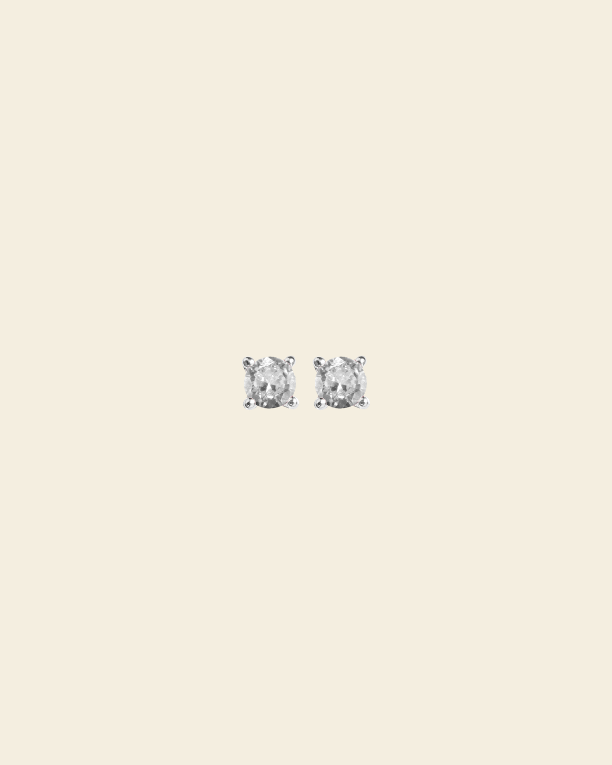 Irma Solitaire Studs Rock Crystal Silver - Charlotte Bonde Sthlm