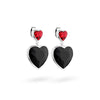 Eternal Love Vanity Earrings Black/Red Crystal Silver