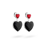 Eternal Love Vanity Earrings Black/Red Crystal Silver