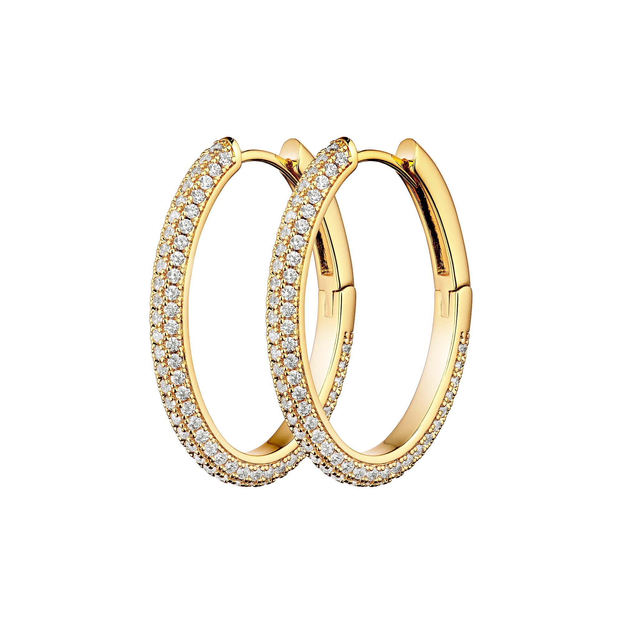 Bianca Boho Just Perfect Hoops Rock Crystal Gold