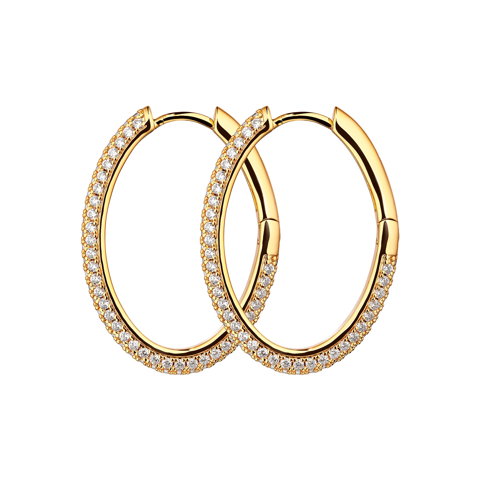 Bianca Boho Just Perfect Hoops Rock Crystal Gold