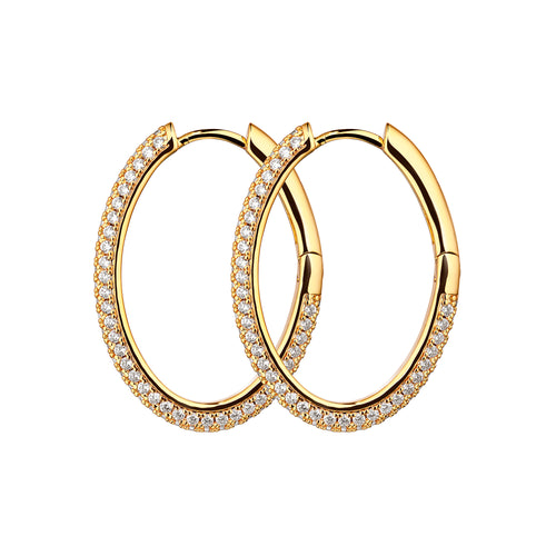 Bianca Boho Just Perfect Hoops Rock Crystal Gold - Charlotte Bonde Sthlm