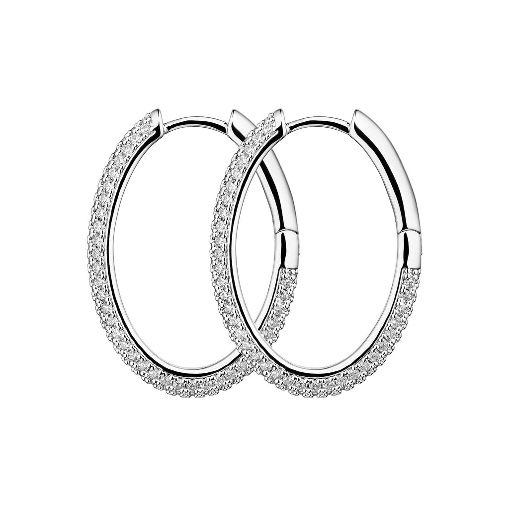 Bianca Boho Just Perfect Hoops Rock Crystal Silver