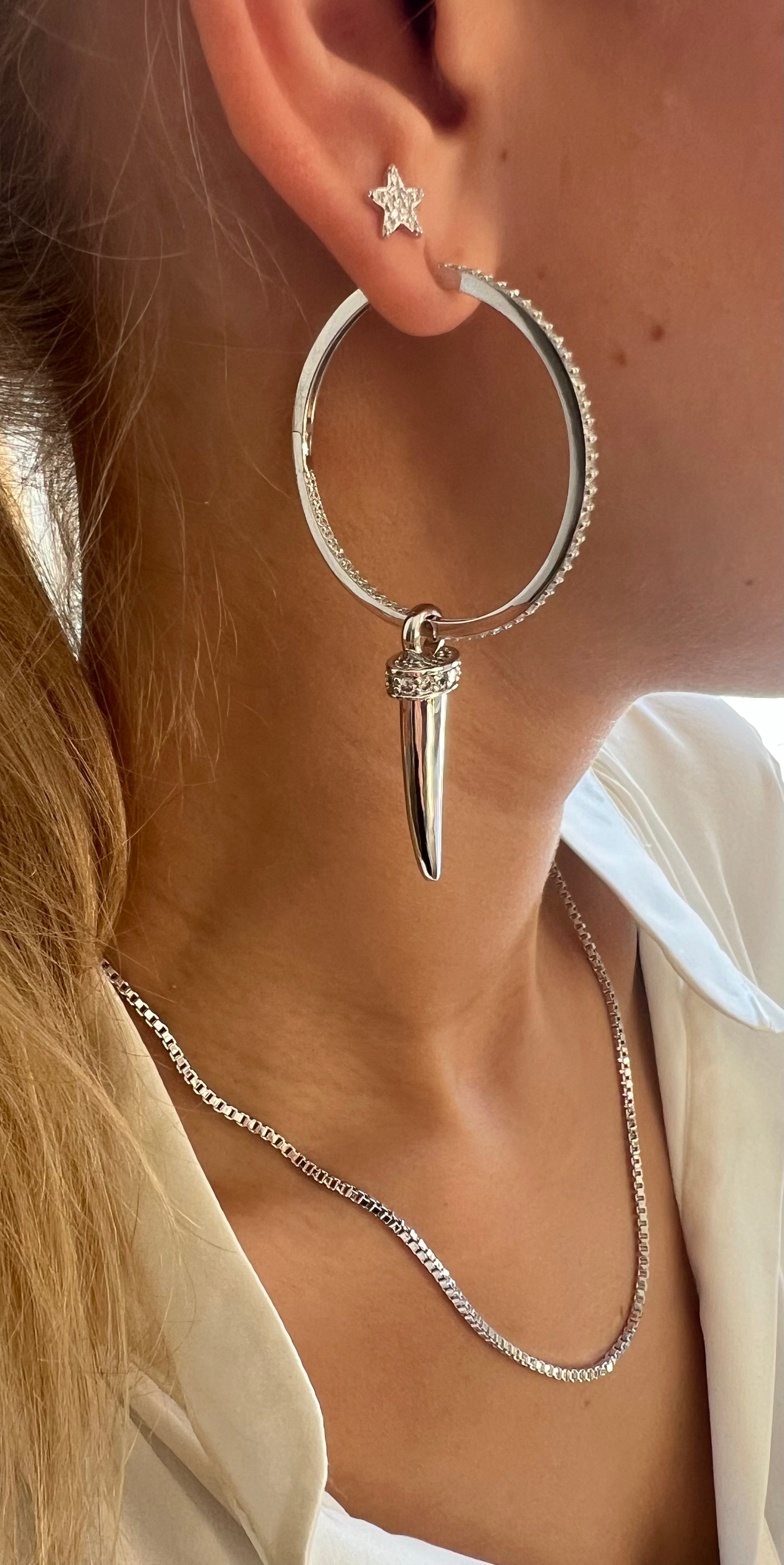 Irma Eternity Amazon Hoops Rock Crystal Silver - Charlotte Bonde Sthlm