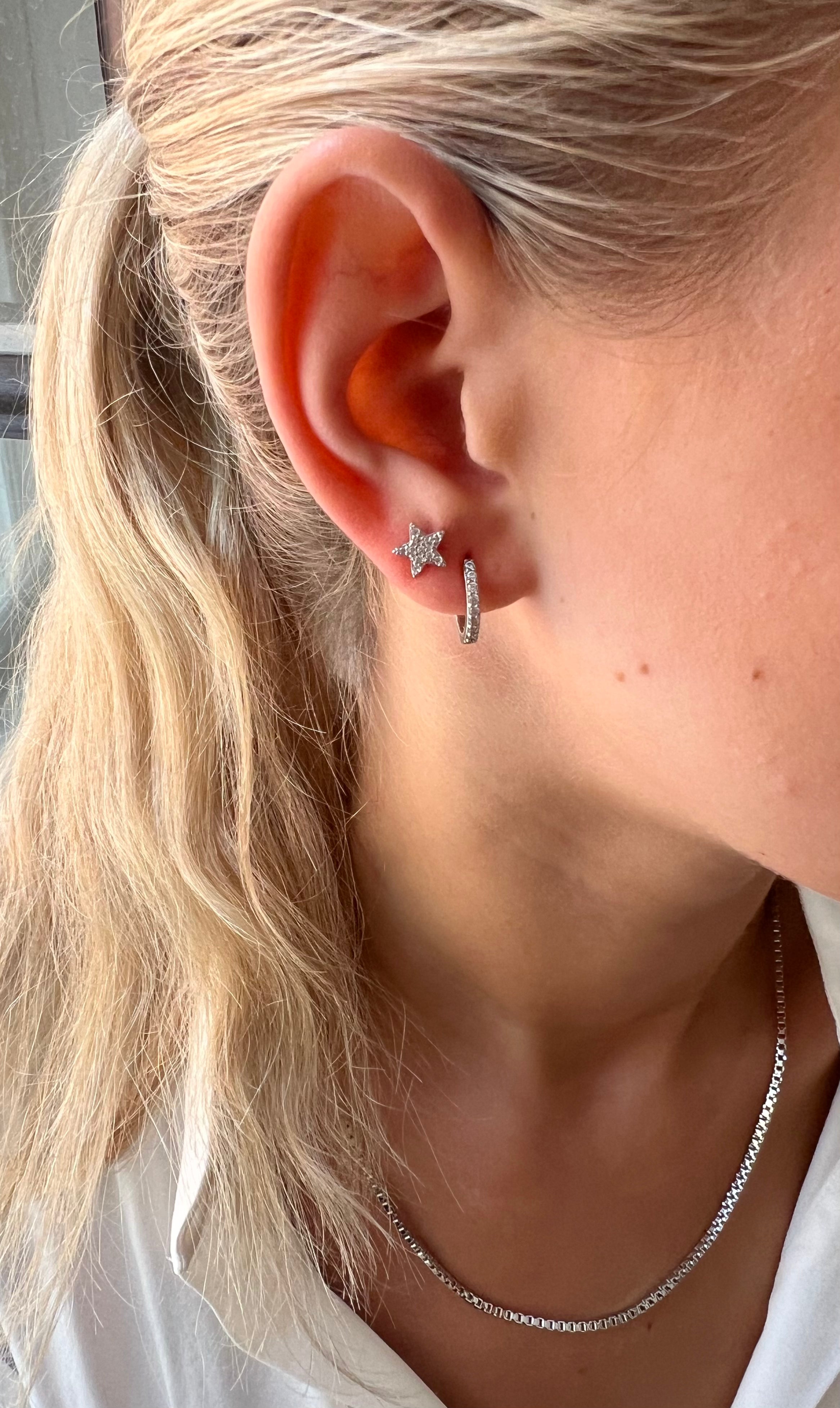 Irma Petite Hoops Rock Crystal Silver - Charlotte Bonde Sthlm