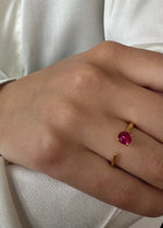 Irma Solitaire Ring Ruby - Charlotte Bonde Sthlm