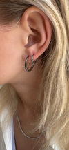 Irma Eternity Hoops Obsidian Silver