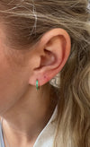 Irma Petite Hoops Green Crystal