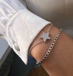 Timeless Eternal Love Star Bracelet Rock Crystal Silver