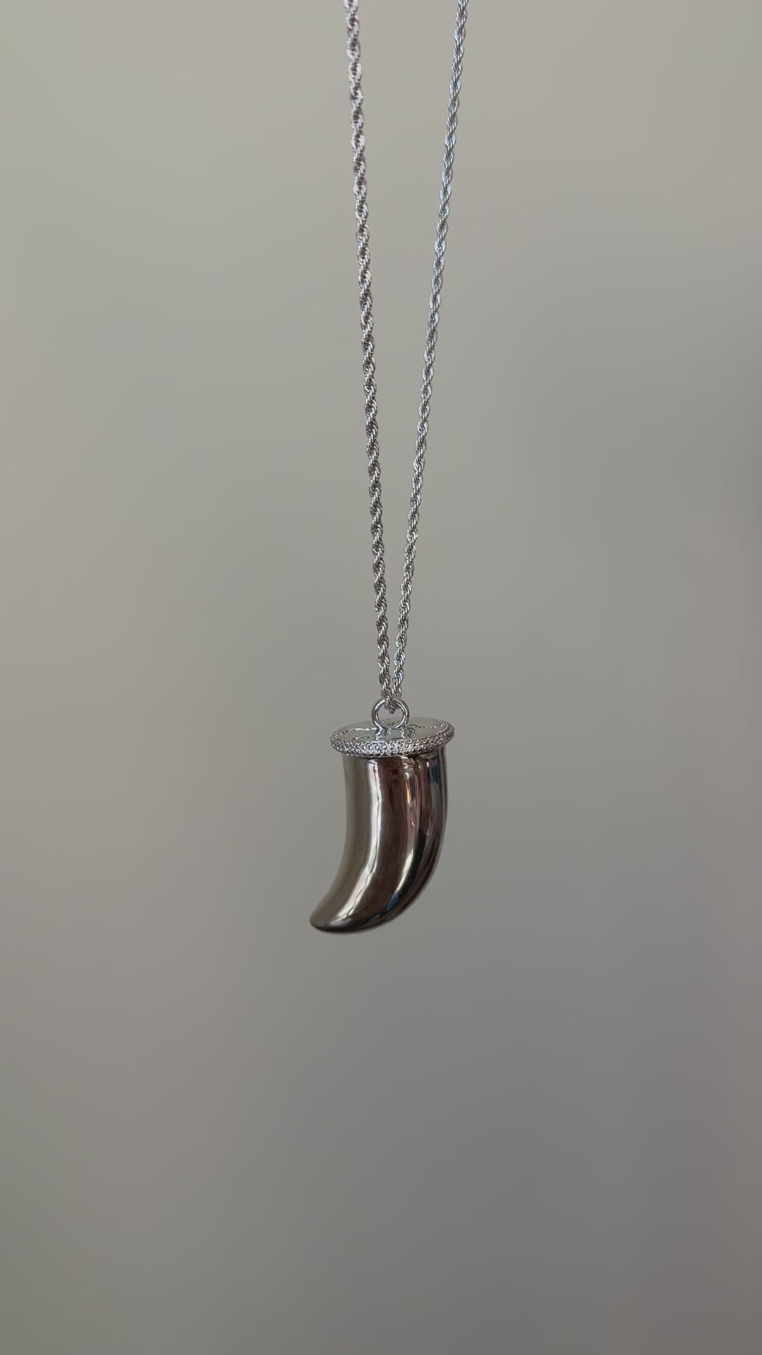 Bianca Boho Horn Pendant Silver
