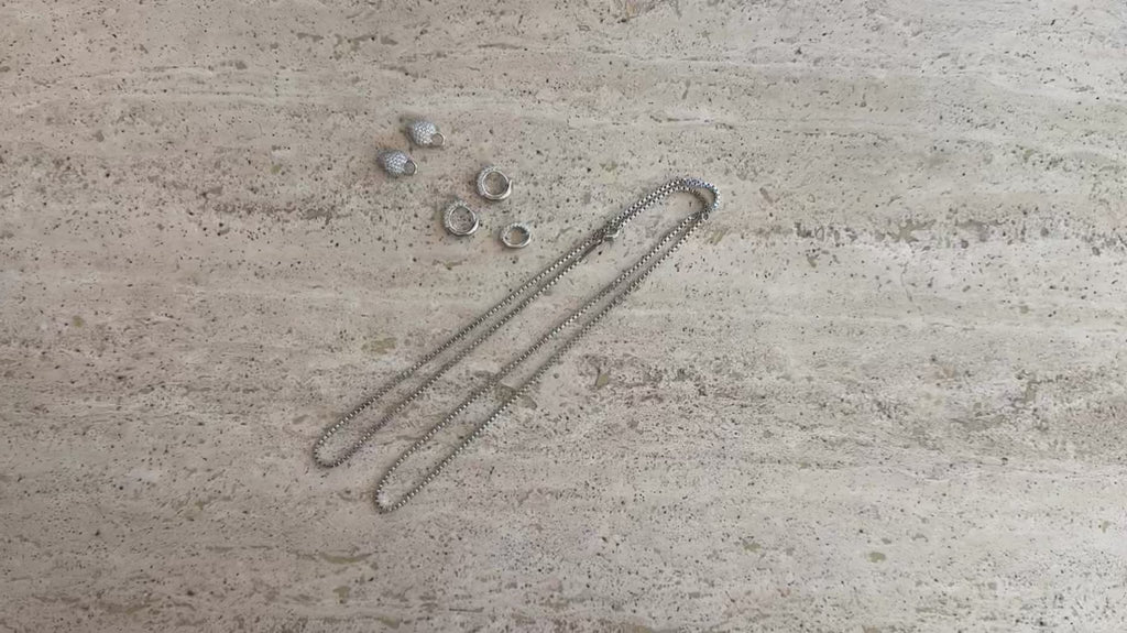 Timeless Chunky Hoops Rock Crystal Silver