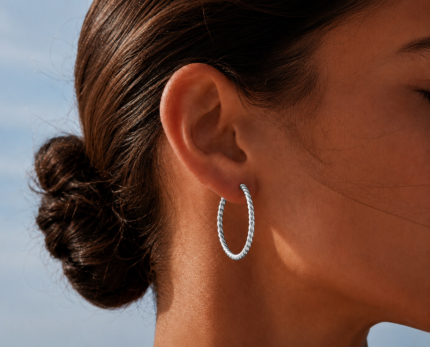 Timeless Amazon Spin Hoops Silver