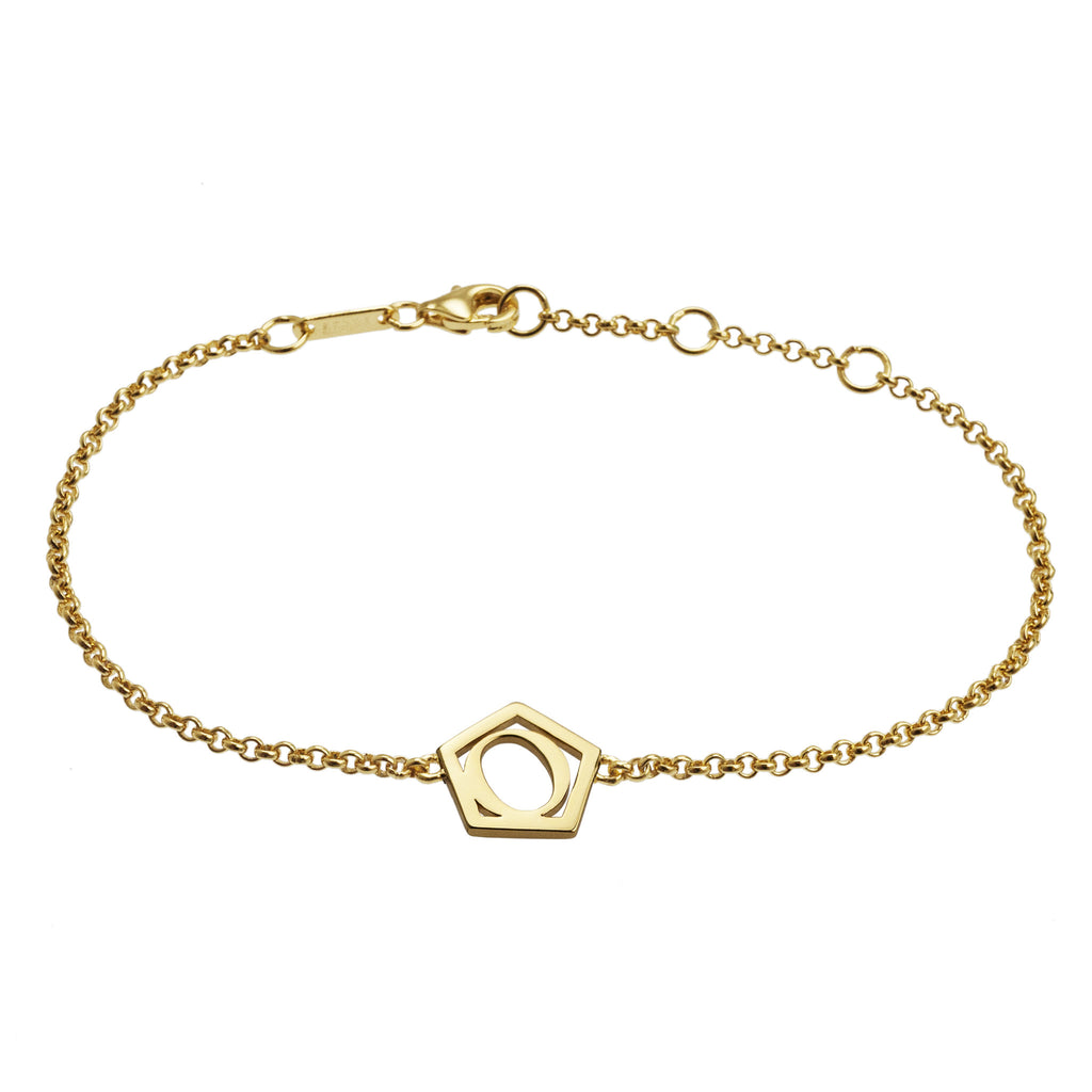 Geometrical Letter Bracelet O - Charlotte Bonde Sthlm