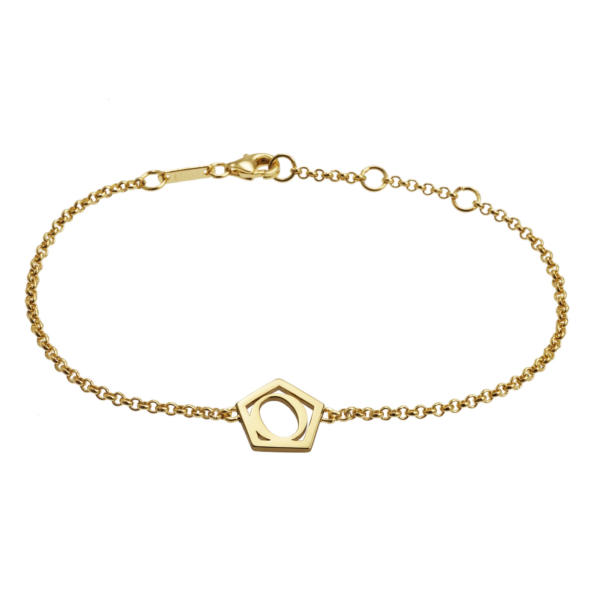 Geometrical Letter Bracelet O - Charlotte Bonde Sthlm