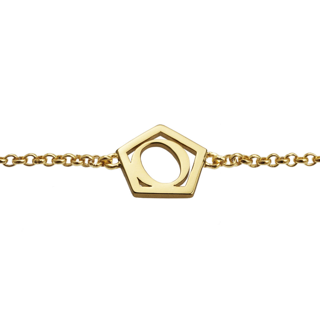 Geometrical Letter Bracelet O - Charlotte Bonde Sthlm