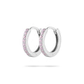 Irma Petite Hoops Pink Crystal Silver - Charlotte Bonde Sthlm