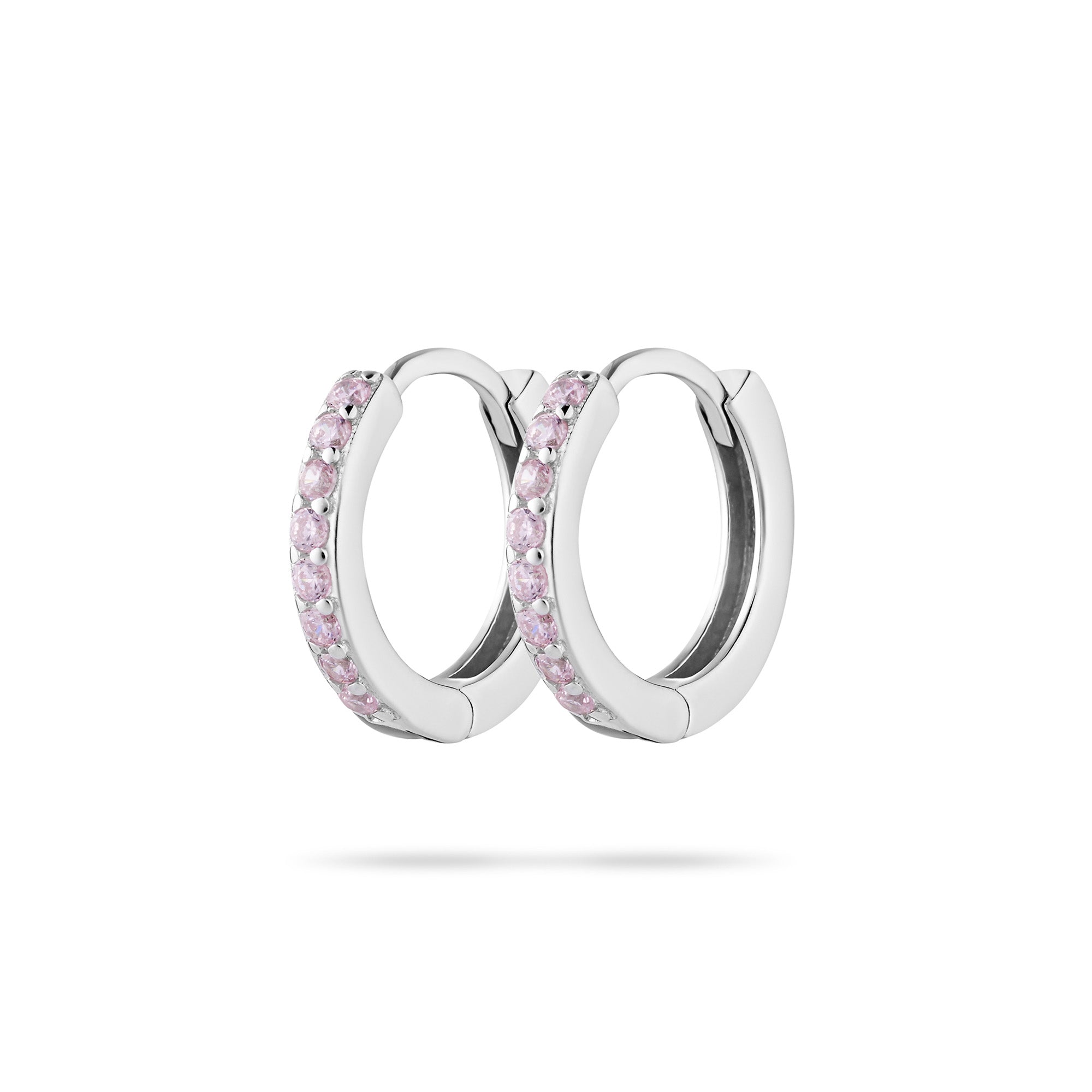 Irma Petite Hoops Pink Crystal Silver - Charlotte Bonde Sthlm